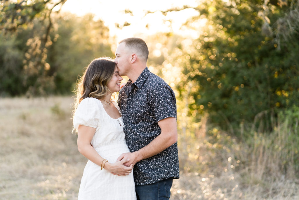An expecting mother and father doing maternity photos with Alissa Cordoba in Austin, Texas.