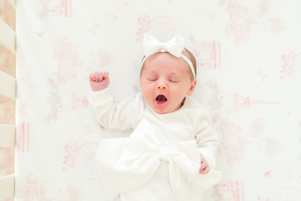 Bright and natural newborn portrait in Austin, capturing soft baby features and warmth.