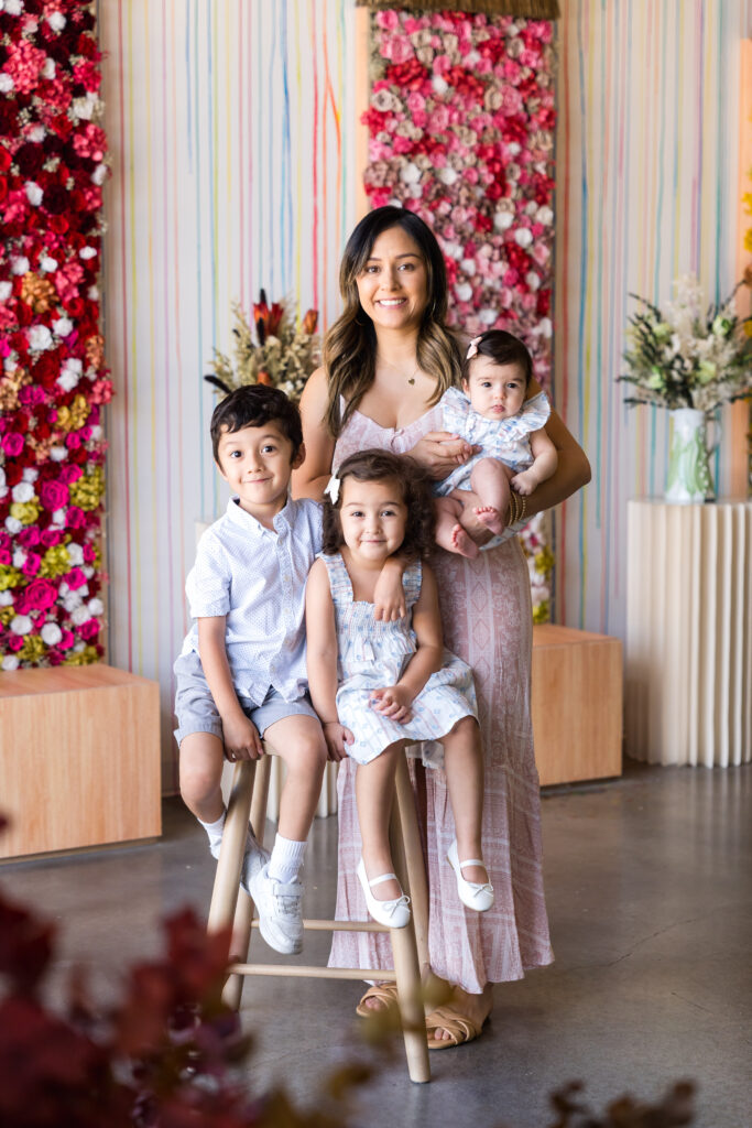 Yearly Motherhood photos taken of a family of 4 with photographer, Alissa Cordoba.