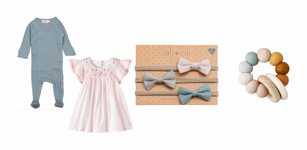 Favorite items from Alexa James Baby, a boutique shop in Austin, Texas.