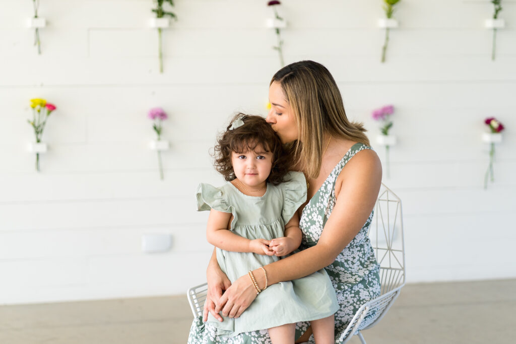 Motherhood session photos with a mom and her daughter, taken by Alissa Cordoba Photography.