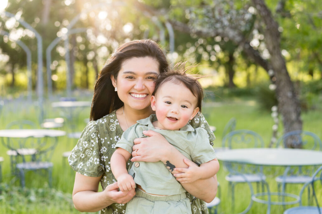 Mom and her son having their photo taken in Austin with family photographer, Alissa Cordoba.