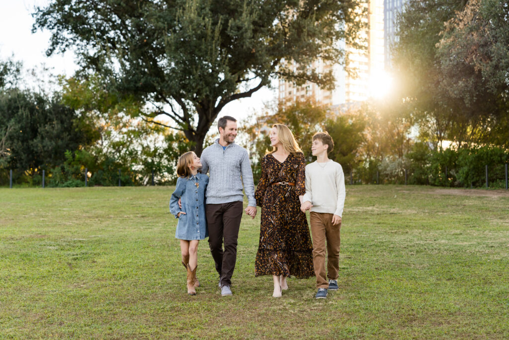 Natural family portrait taken at Waterloo Park by an Austin family photographer
